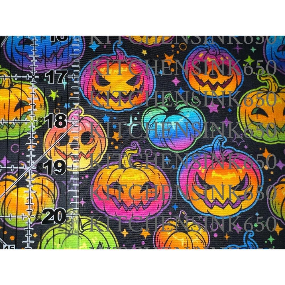 Custom Neon Pumpkins 100% Cotton Fabric 1/4 Yard 9”x 56”